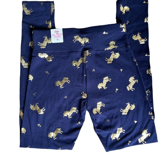 Justice Navy & Gold Unicorn Leggings /Cat & Jack unicorn sequins t-shirt bundle - Picture 5 of 10